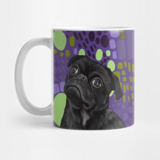 Sweet Pug on Modern Abstract Background Mug